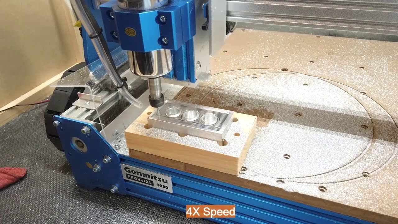 CNC Aluminum Lego block on the ProverXL 4030.
