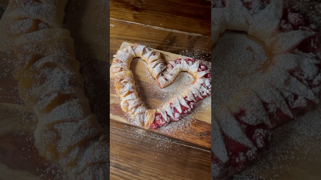 5 days until Valentine&rsquo;s Day! Heart pastry for the win! #asmr #pastry #heartpastry #valentinesday