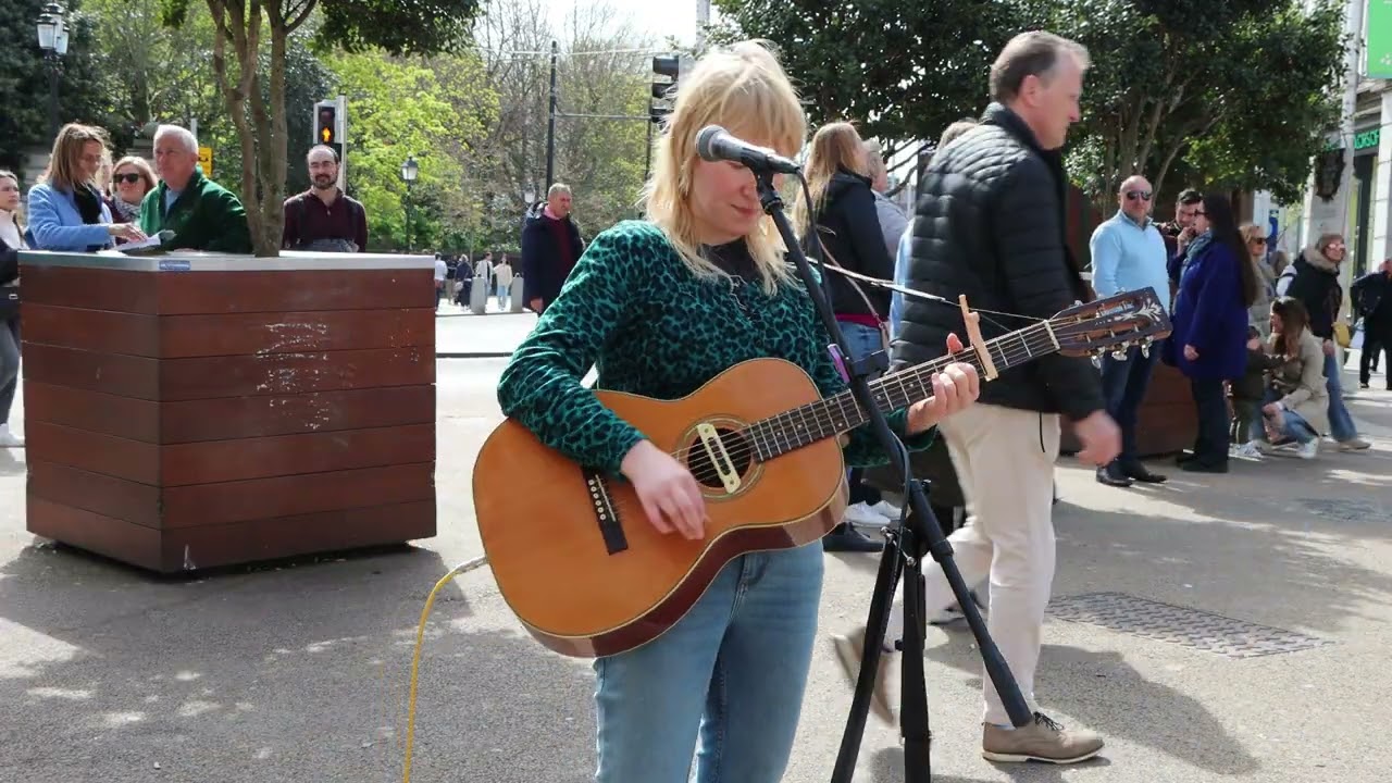 Leila Jane Stunning and Gripping Original song Work In Progress live from Dublin's Grafton's Street