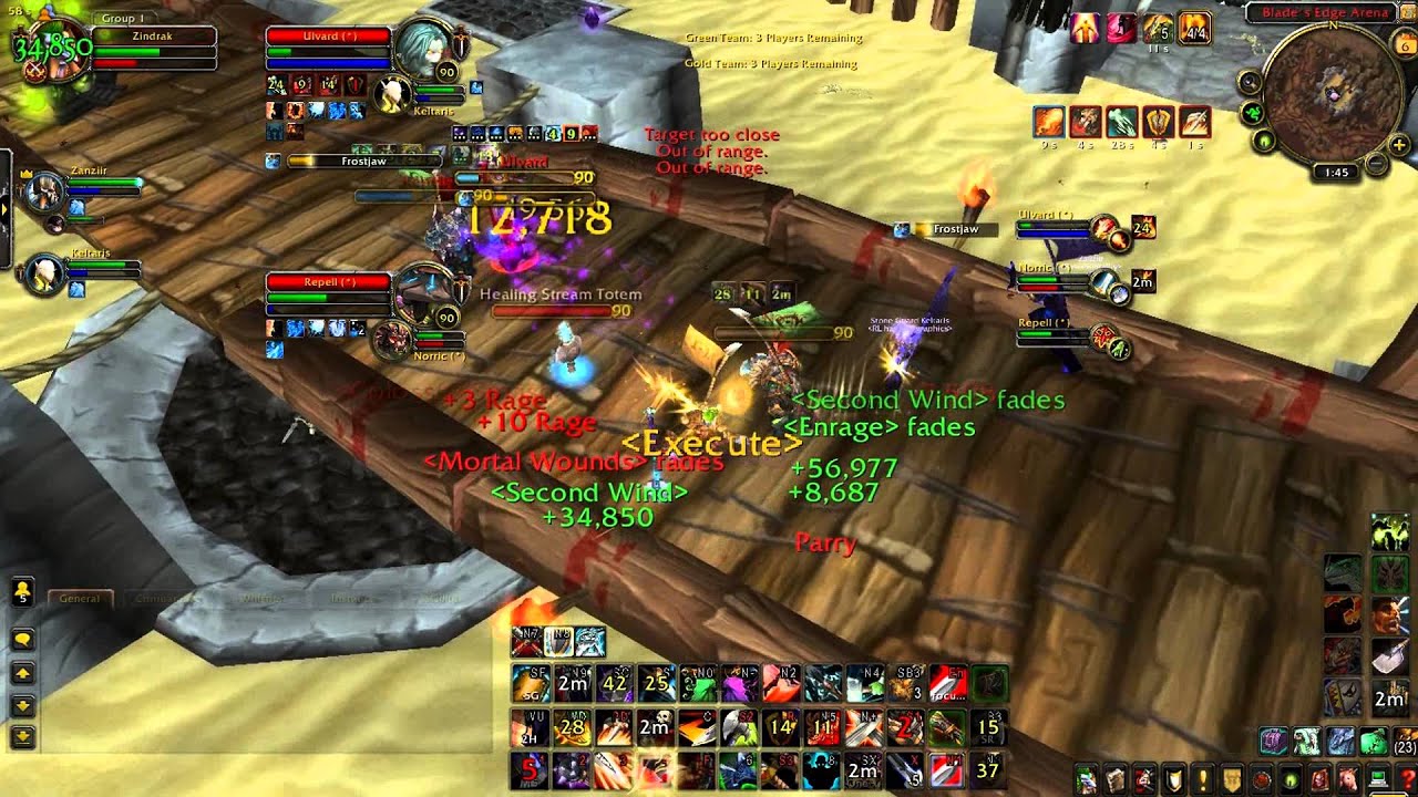 Warrior 5.2 PvP Arena INTENSE 3v3 matches with Affliction Warlock and Holy Paladin! :D - Deedee