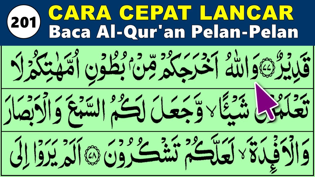 BELAJAR MENGAJI QURAN Cara Mudah Cepat Lancar Membaca Alquran Pelan-Pelan QS. AN NAHL 77-89