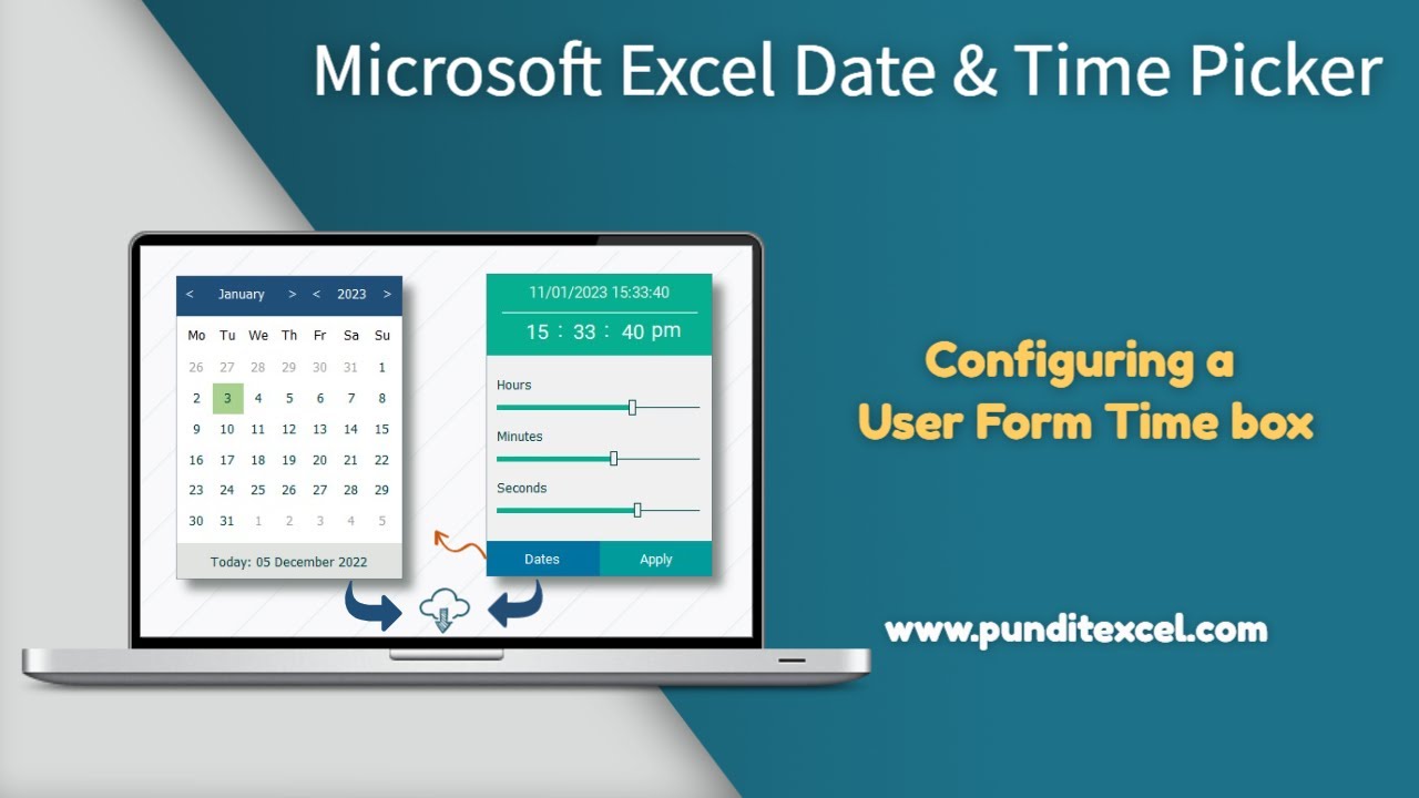 Excel Date Picker Integration - Configuring a User Form Time Box