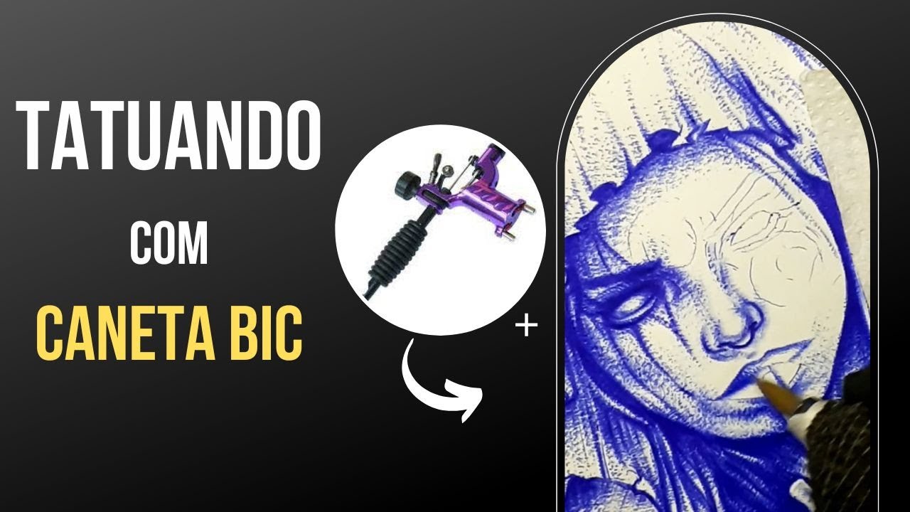 ⚠MAQUINA DE TATUAGEM + CANETA BIC [time lapse]