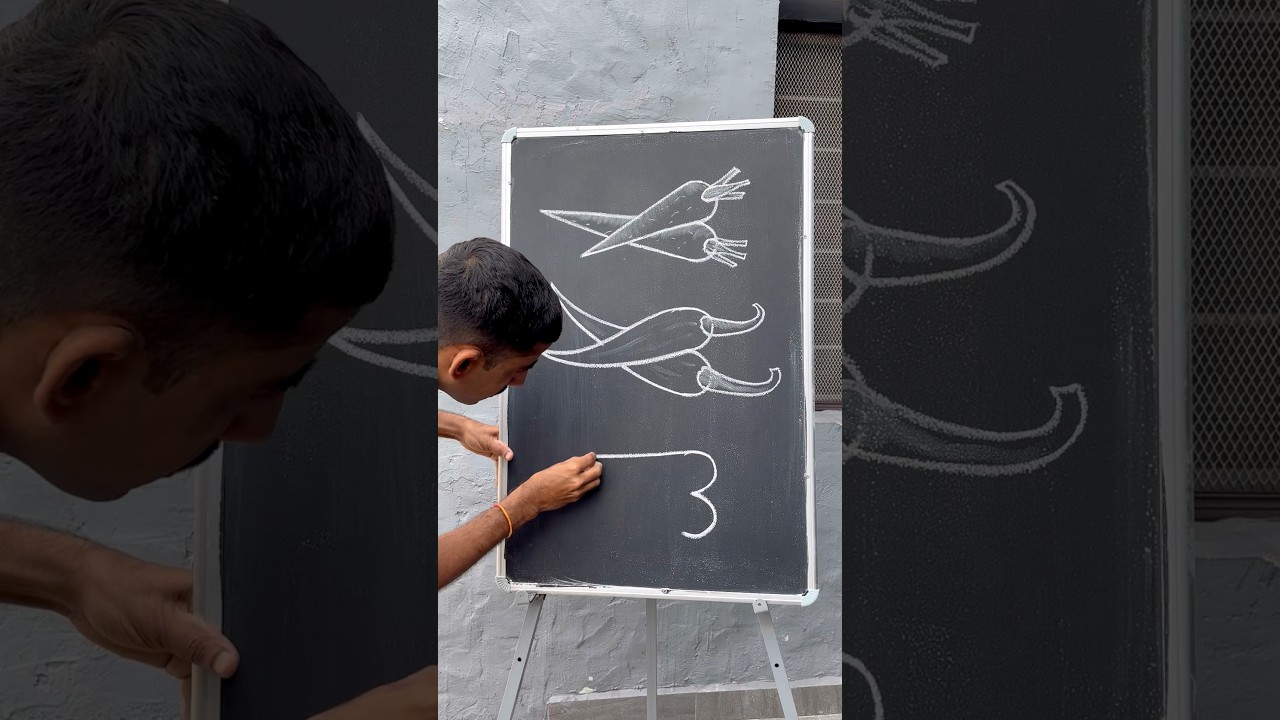 Vegetable drawing tutorial ||🍆🌶️|| #vegetabledrawing #draw #chalkart