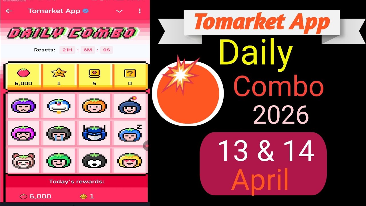 TOMARKET New Update Today | 13 & 14 April  Tomarket Combo Today | New Update To Market |
