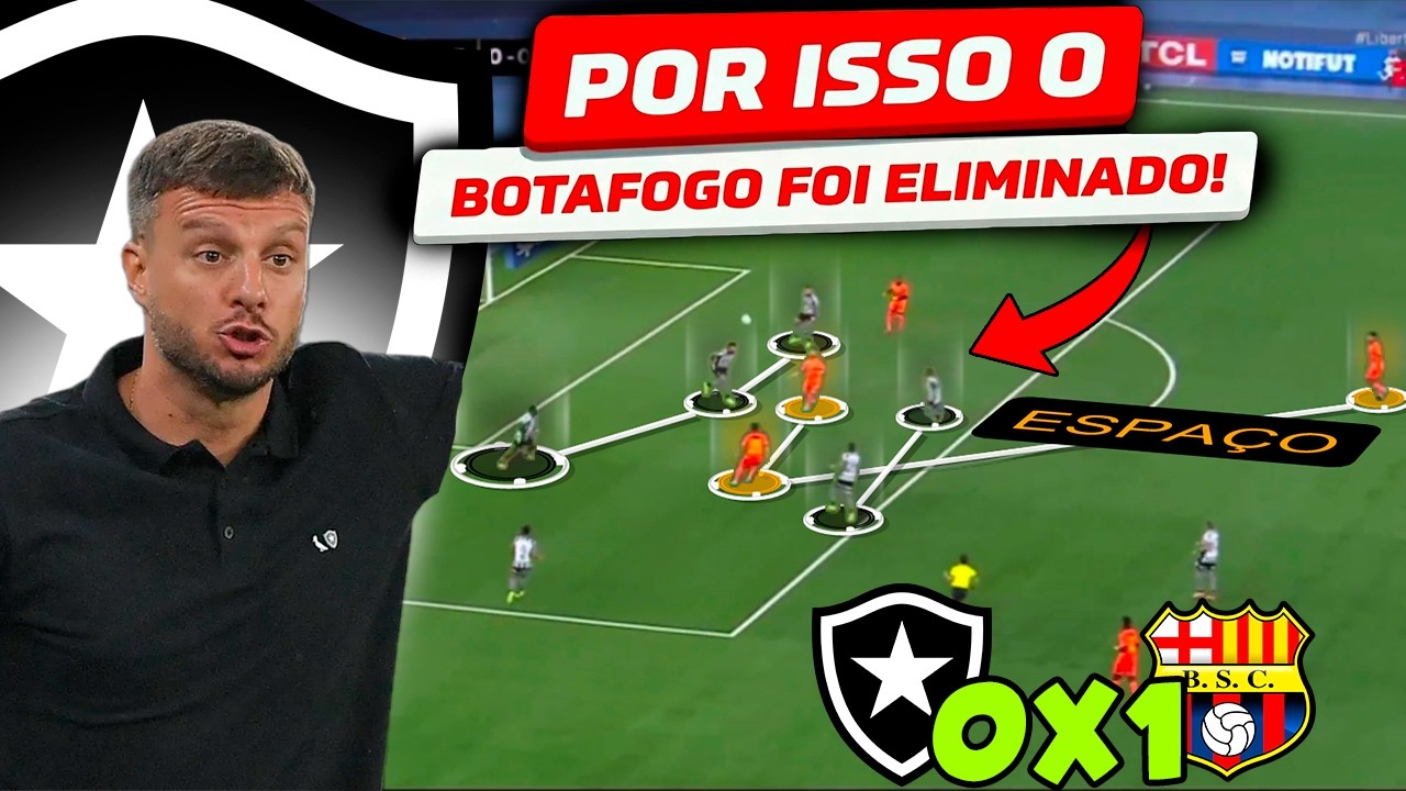 O DETALHE QUE FEZ O BOTAFOGO SER ELIMINADO DA LIBERTADORES PRO BARCELONA! ANALISE TATICA