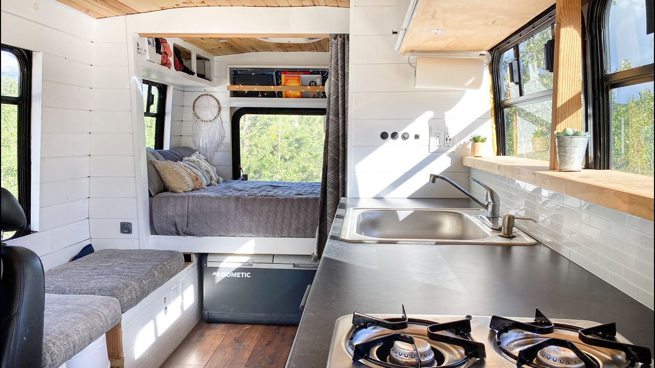 Spacious Shuttle Bus Conversion Built For Family Adventures - DIY Tiny House