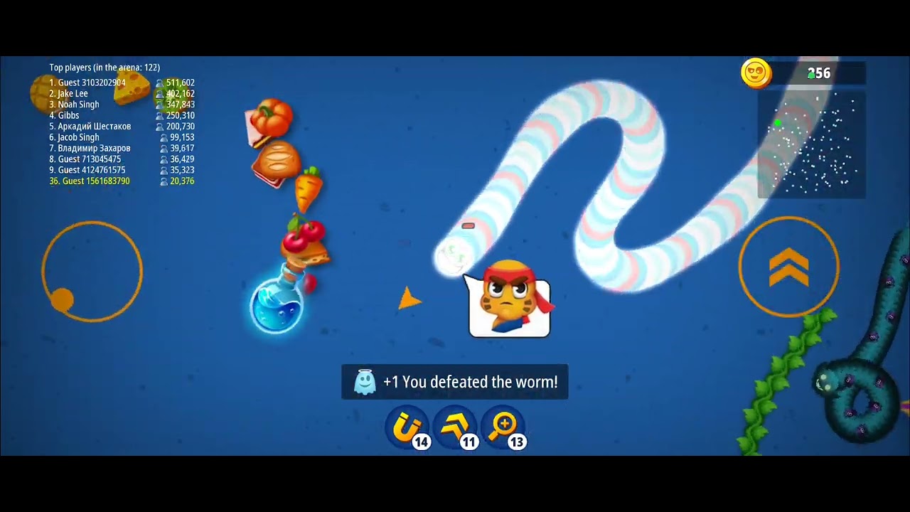 Can you watch till the end 🔚 #wormzone #games #gameplay 