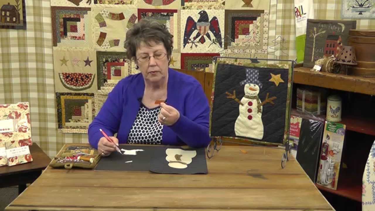 How to Applique a Snowman Quilt Block with Jan Patek- Block 11- Calendar Quilt BOTM