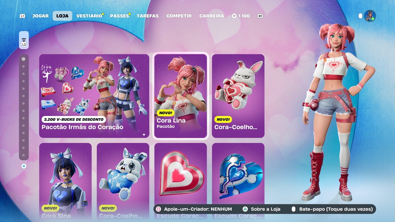 *NOVO PACOTÃO IRMÃS DO CORAÇÃO!!!* - LOJA FORTNITE - 11/02/2026