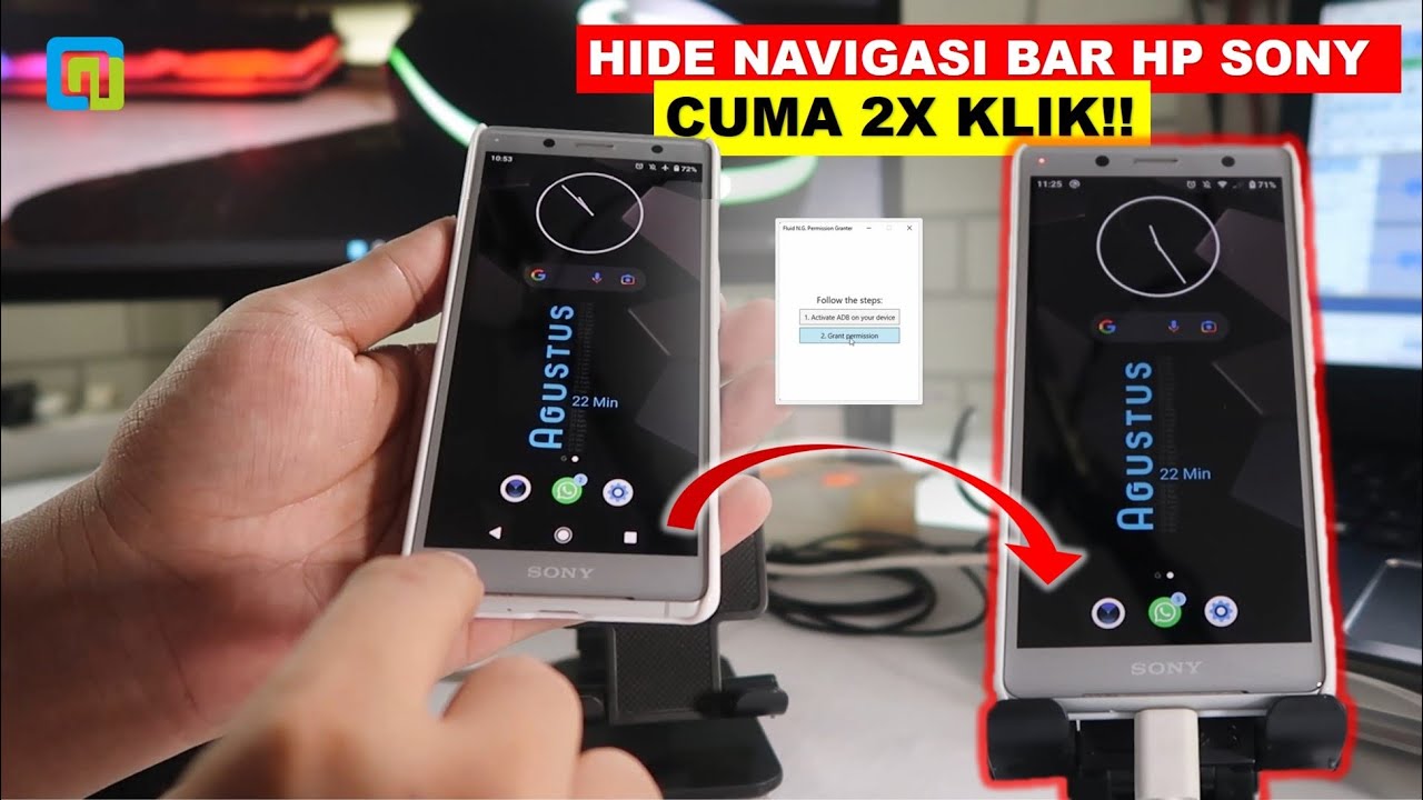 Cara Menghilangkan Navigasi Bar HP Sony dengan 2X KLIK (No ROOT)