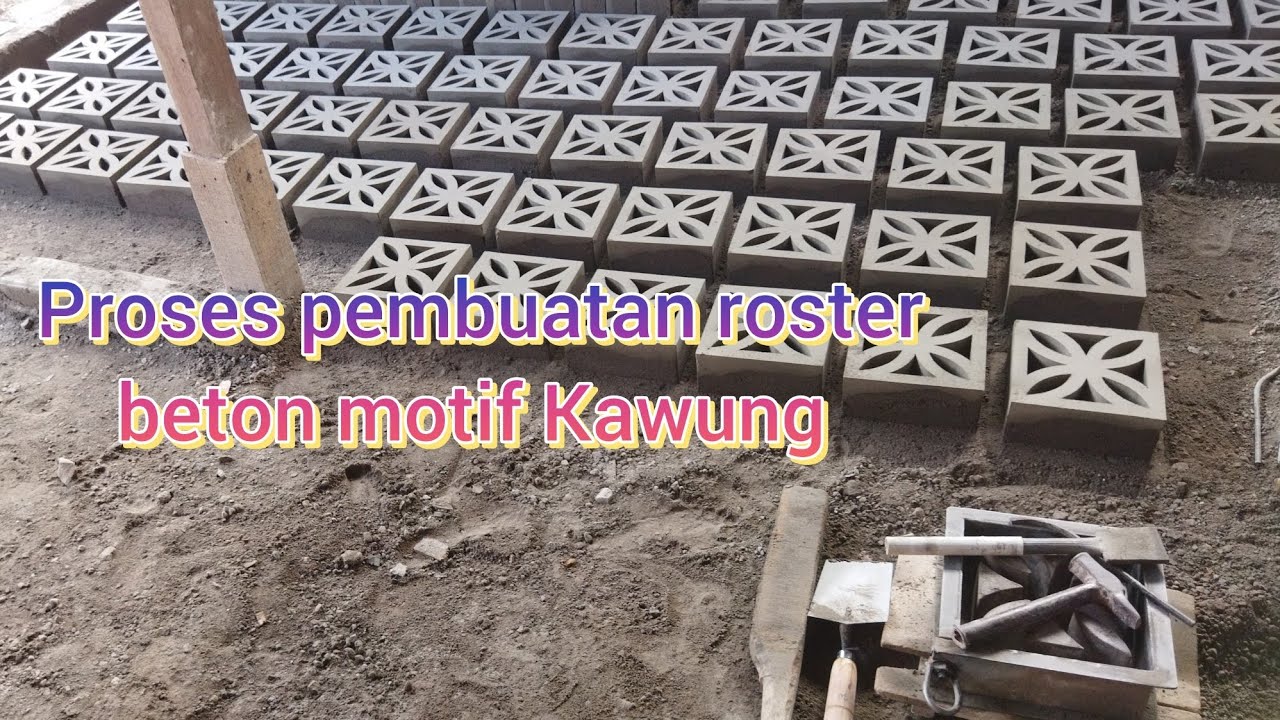 Proses pembuatan roster beton motif kawung #diy #homemade 