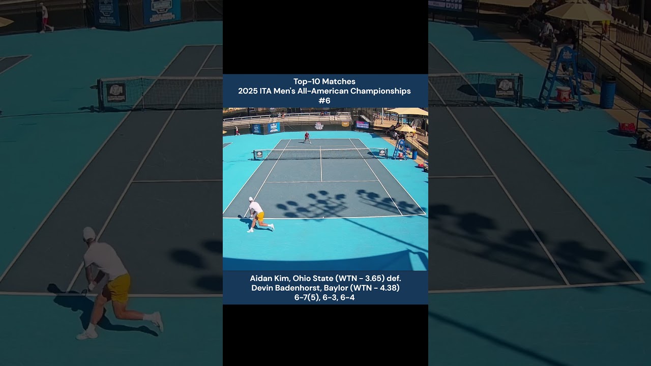 Top 10 Matches - #6 Aidan Kim (Ohio State) vs Devin Badenhorst (Baylor) #tennis #top10