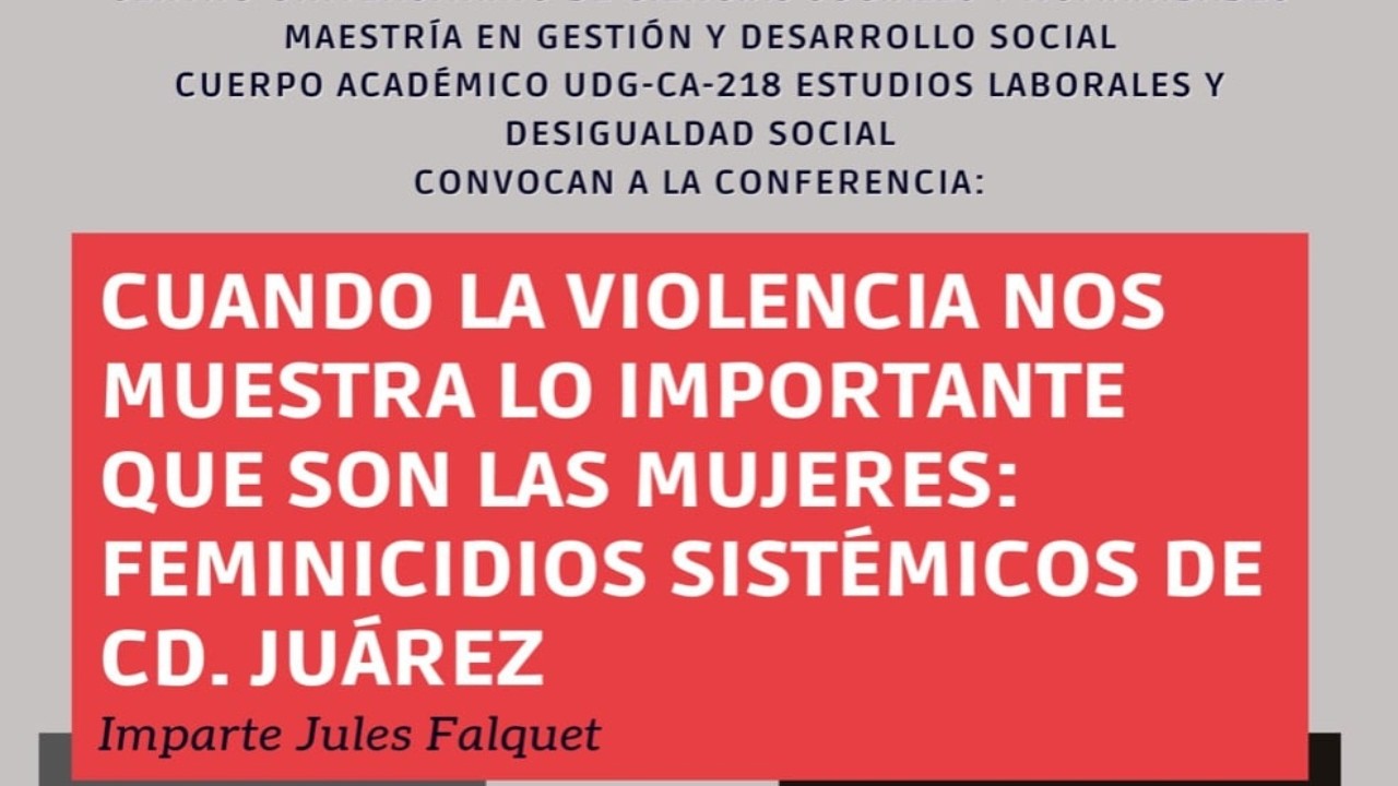 Conferencia magistral - Dra. Jules Falquet (Universidad Paris 8)