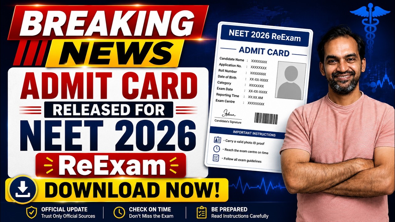 Admit card released for NEET 2026 ReExam #admitcard #neet2026 #neet2026reexam