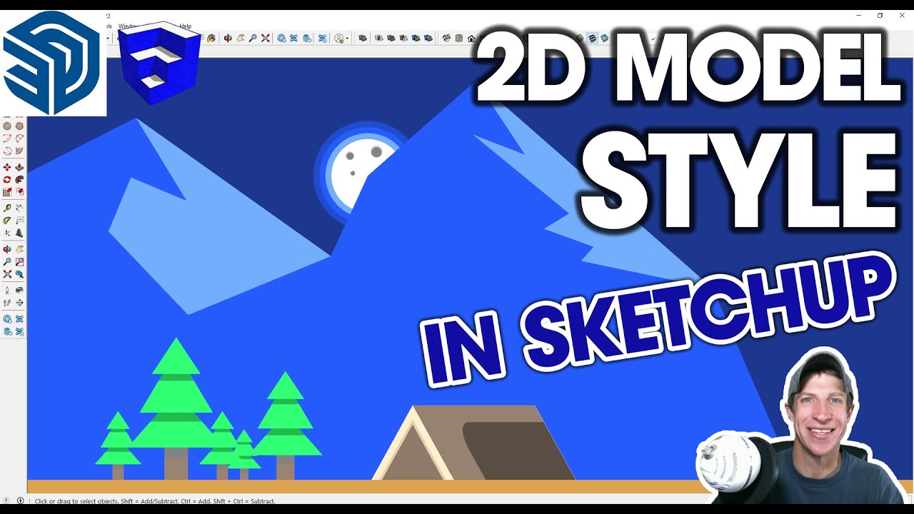 Creating Models in a 2 DIMENSIONAL STYLE in SketchUp (Basecamp modeling style)