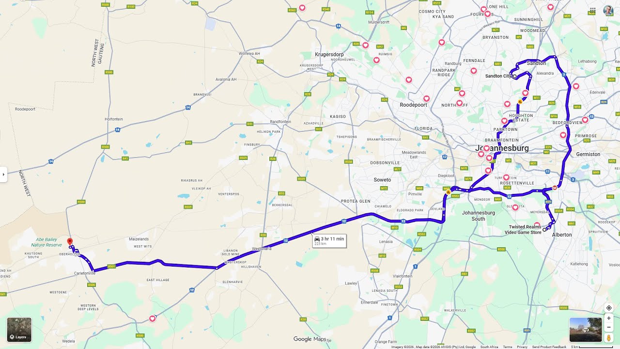 Carletonville to Sandton City (and Return)