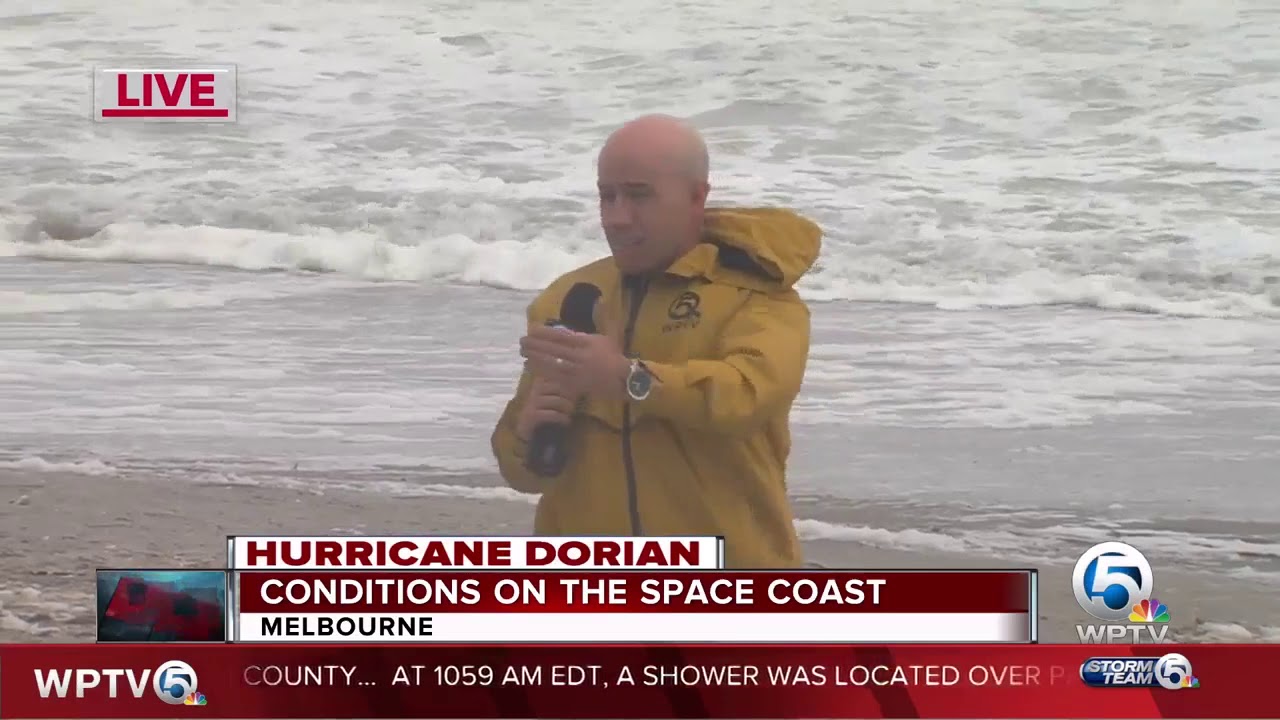 Foam on Melbourne Beach as Dorian approached on Tuesday