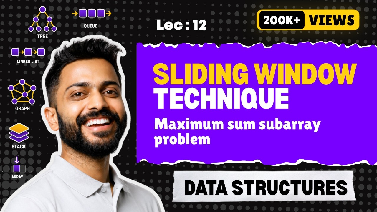 Lec-12: Sliding Window 🪟 Technique | Data Structure