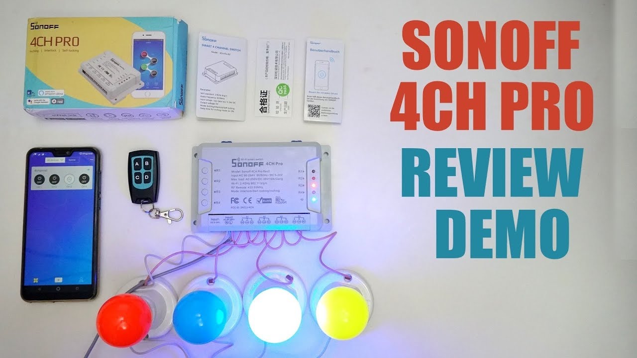 SONOFF 4-канальный Wi-Fi-коммутатор — обзор | Настройка | Демонстрация | 🏠🎛️💡📴