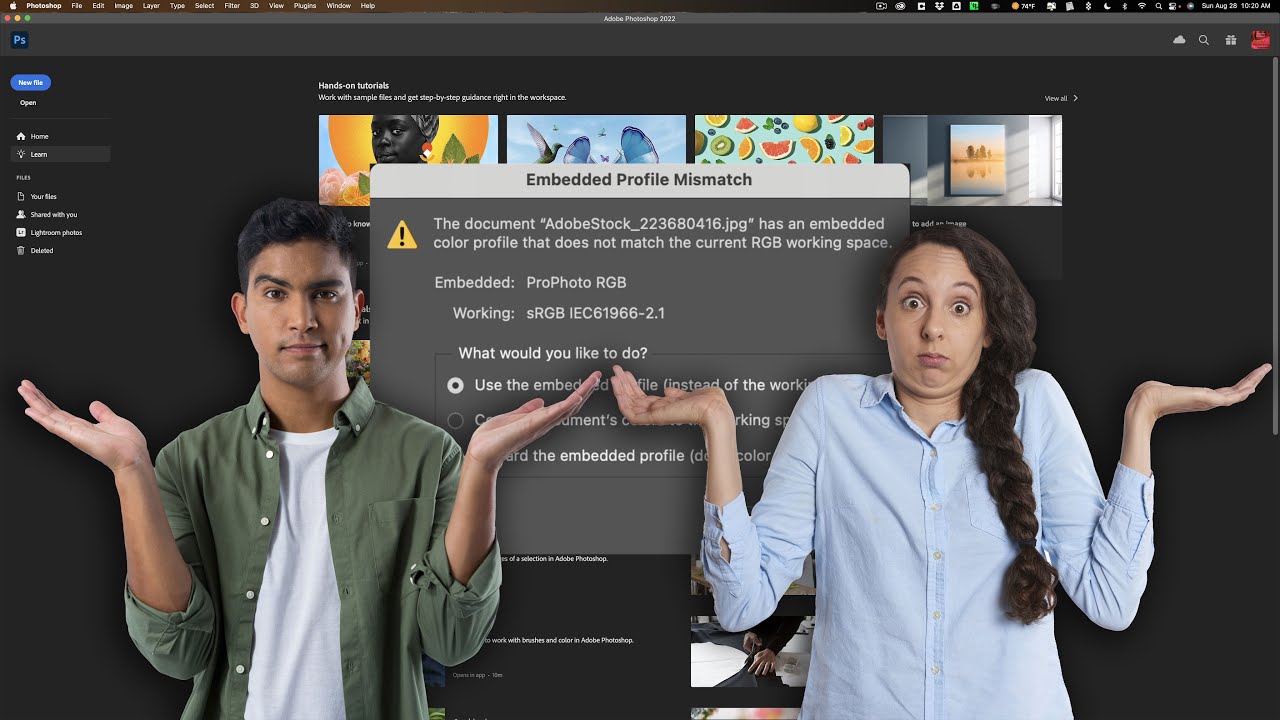 What is an EMBEDDED PROFILE MISMATCH in Photoshop?