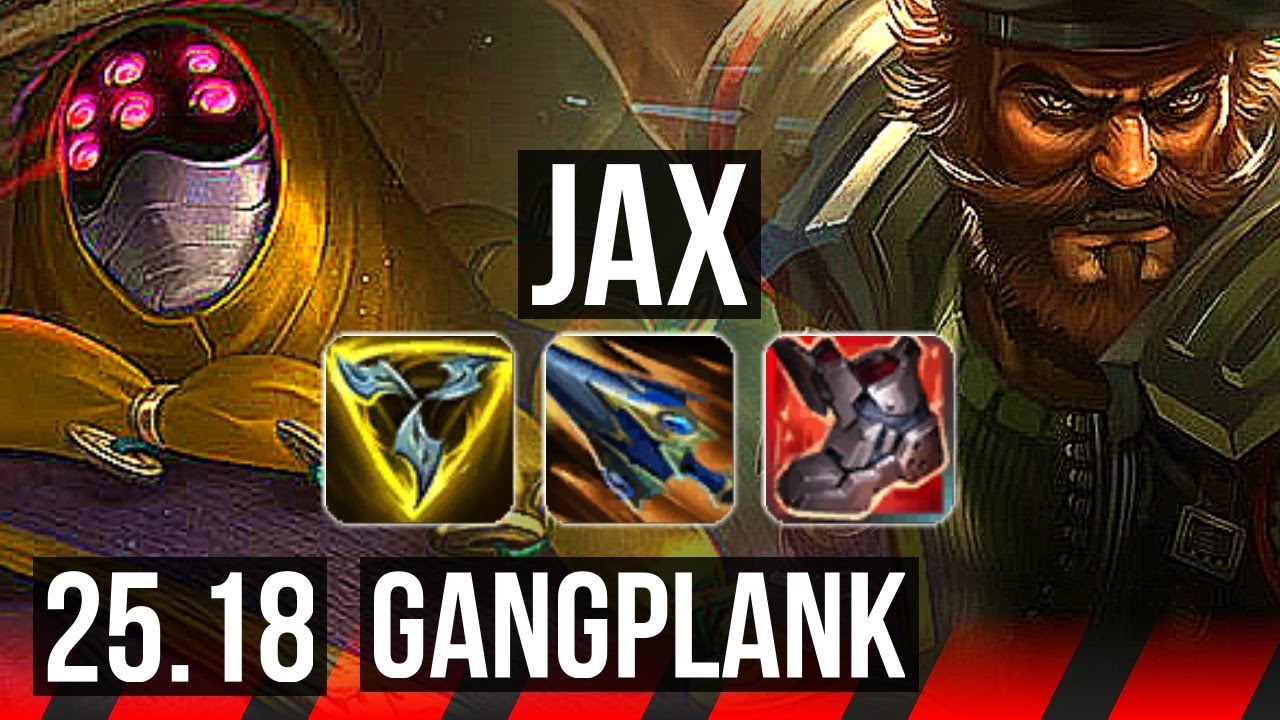 JAX vs GANGPLANK (TOP) | 7/0/1, Godlike | KR Grandmaster | 25.18