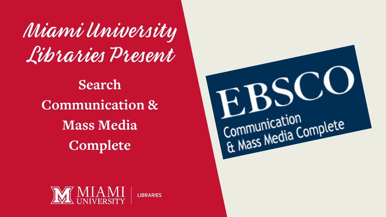 How to search Communication and Mass Media Complete