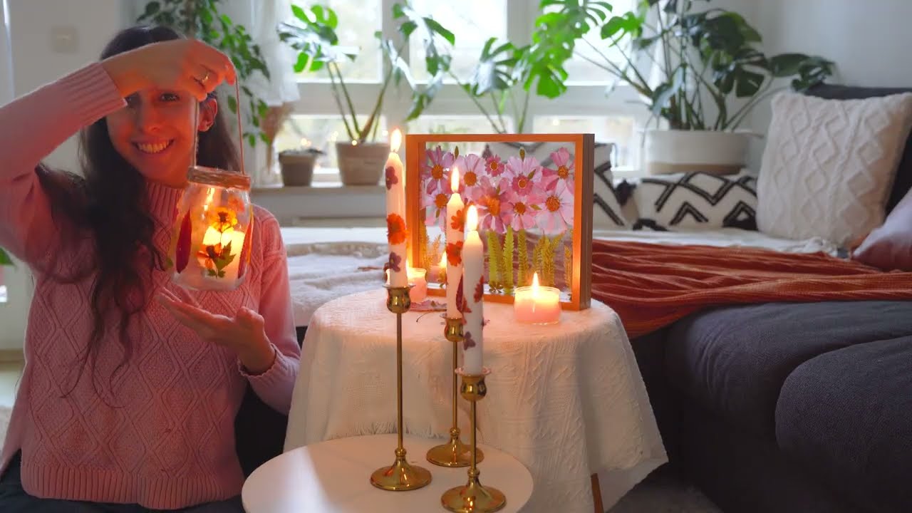 Cozy Autumn Vlog 🍁 DIY Crafts with Leaves & Flowers