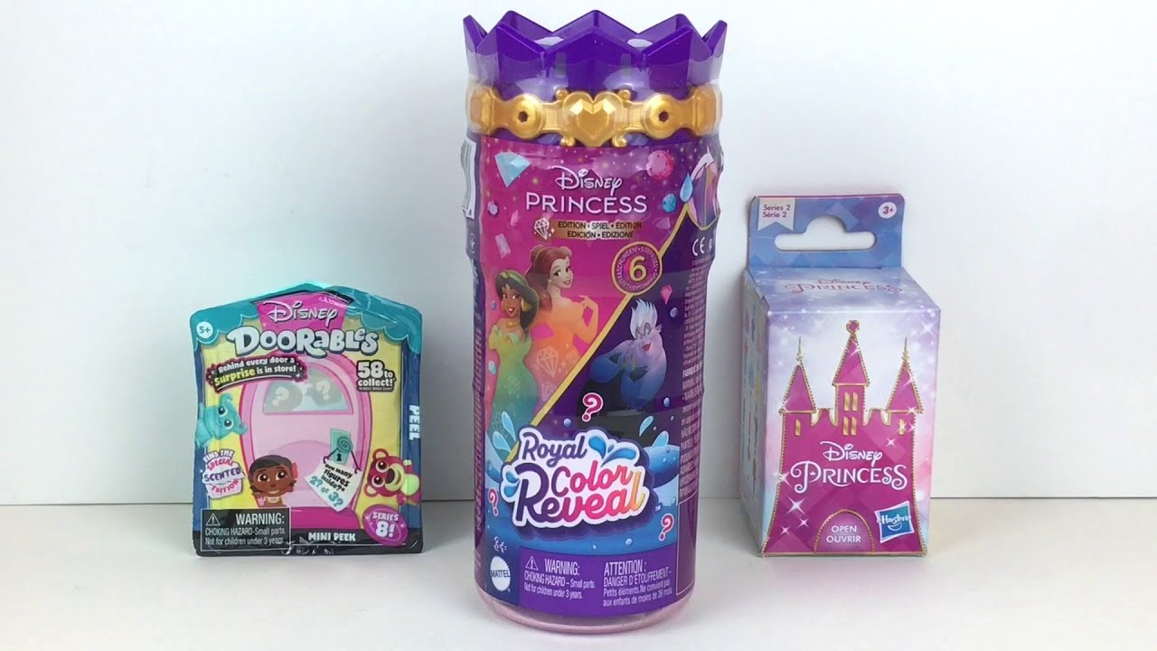 Disney Royal Color Reveal Doll ✨ & Disney Doorables, Princess Blind Box Opening & Review