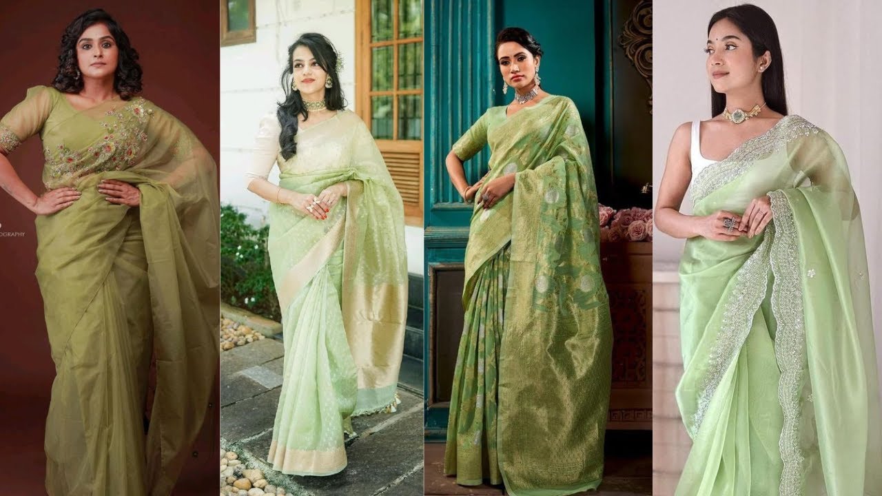 The Most Elegant SEA Green Sarees | Party wear sarees 🥰😘😍
