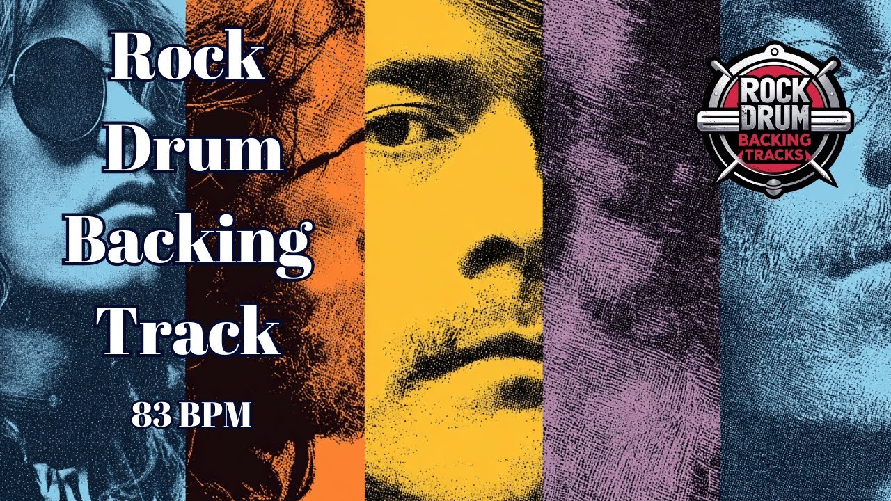 83 BPM Rock Drum Backing Track | Slow Heavy Groove | Royalty Free Drum Track
