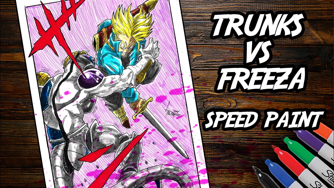HOW TO DRAW Trunks vs Frieza /Desenhando Trunks x Freeza Dragon Ball Z mang&aacute; art speedpaint TUTORIAL