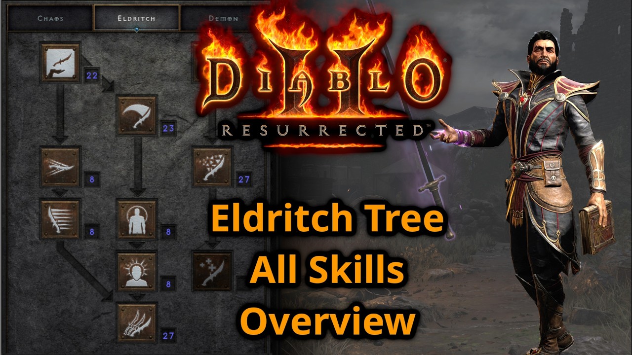 Warlock Eldritch Tree - All Skills Overview [Diablo 2 Reign of the Warlock]