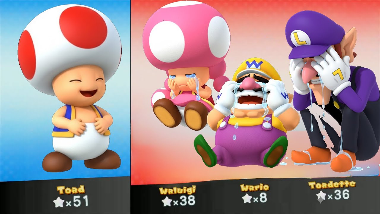 Toad vs Waluigi vs Wario vs Toadette: Master CPU Difficulty (Mario Party 10)