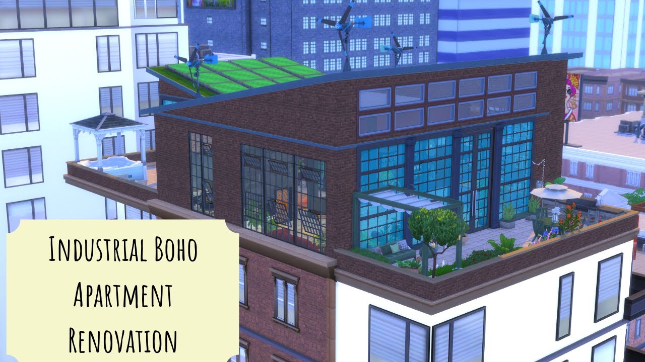Industrial Boho Apartment Renovation (with CC) - The Sims 4 Speed Build