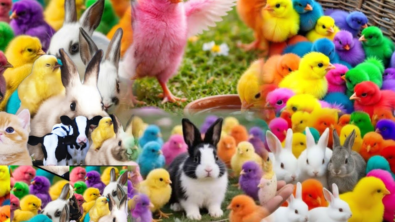 MENANGKAP AYAM WARNA WARNI DAN KELINCI LUCU, AYAM PELANGI !! AYAM RAINBOW,BERMAIN BERSAMA HEWAN LUCU