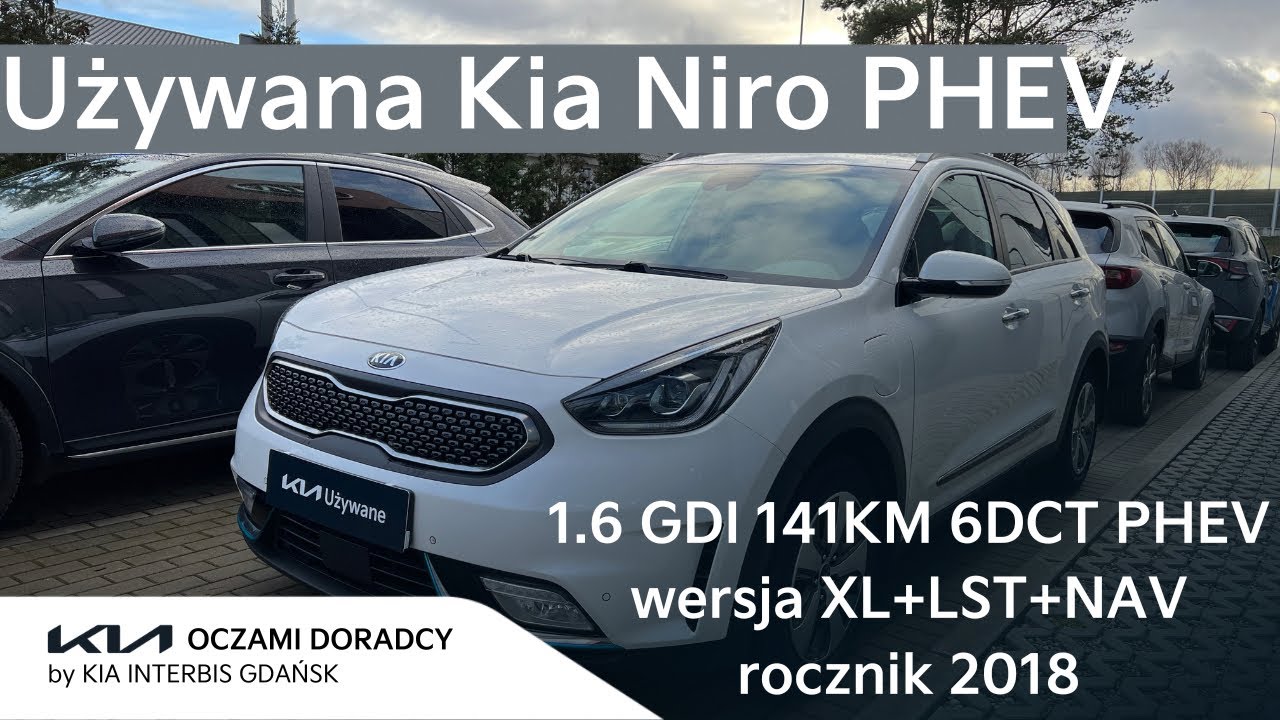 Używana Kia Niro [1.6 GDI 141KM 6DCT PHEV] wersja XL + LST + NAV w kolorze SNOW WHITE PEARL | 4K