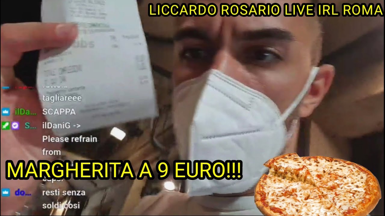 LICCARDO ROSARIO MANGIA UNA PIZZA MARGHERITA di 9 EURO a ROMA | LIVE IRL ROMA