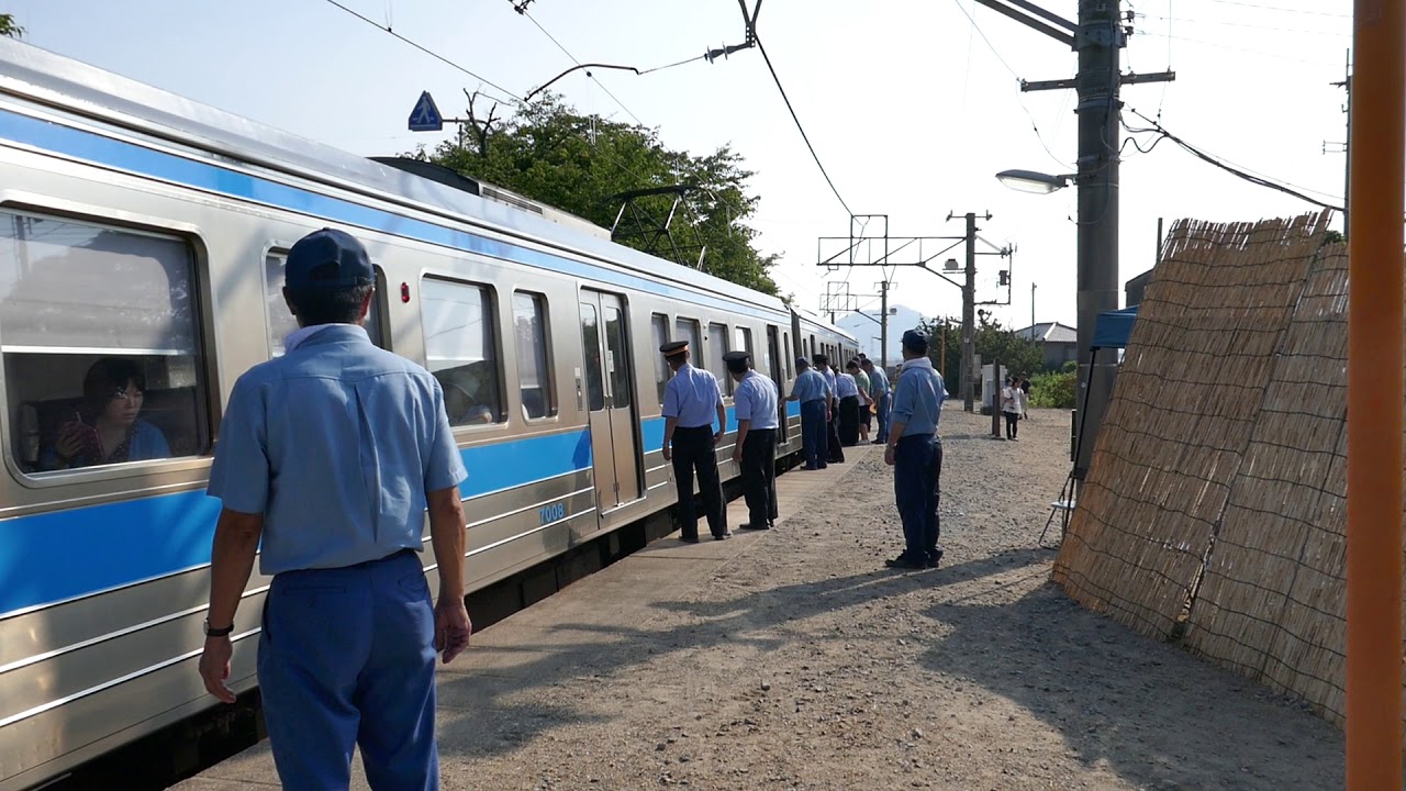 【魅惑の臨時駅「津島ノ宮」】上り7000けーくん（7000系）到着＋発車【2019年8月】