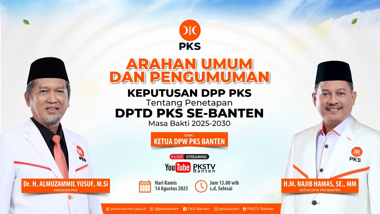 [ LIVE ] PEMBACAAN SK DPP TENTANG DPTD PKS SE-BANTEN