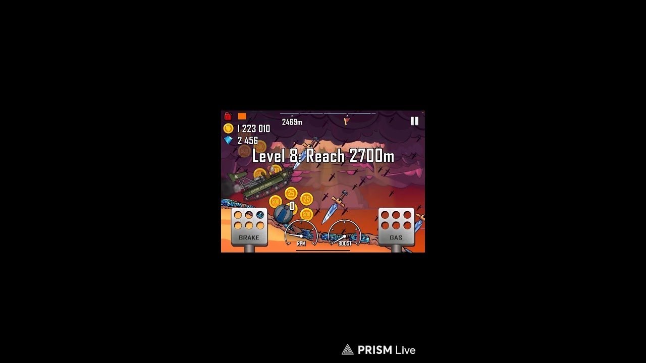 Hill Climb Racing+ Live 🔴 | Day 7 - 10,000m या Quit 💀 | नया Record 🏁 #challenge #viral #gaming