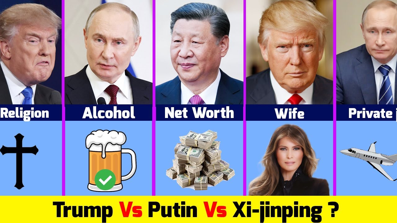 Дональд Трамп против Владимира Путина против Си Цзиньпина____Зарплата_Состояние_Религия_Сравнение...
