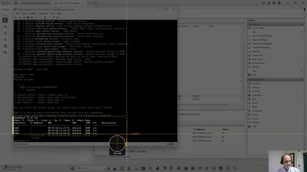 VyOS 2 Routers with OSPF, NAT & DNS