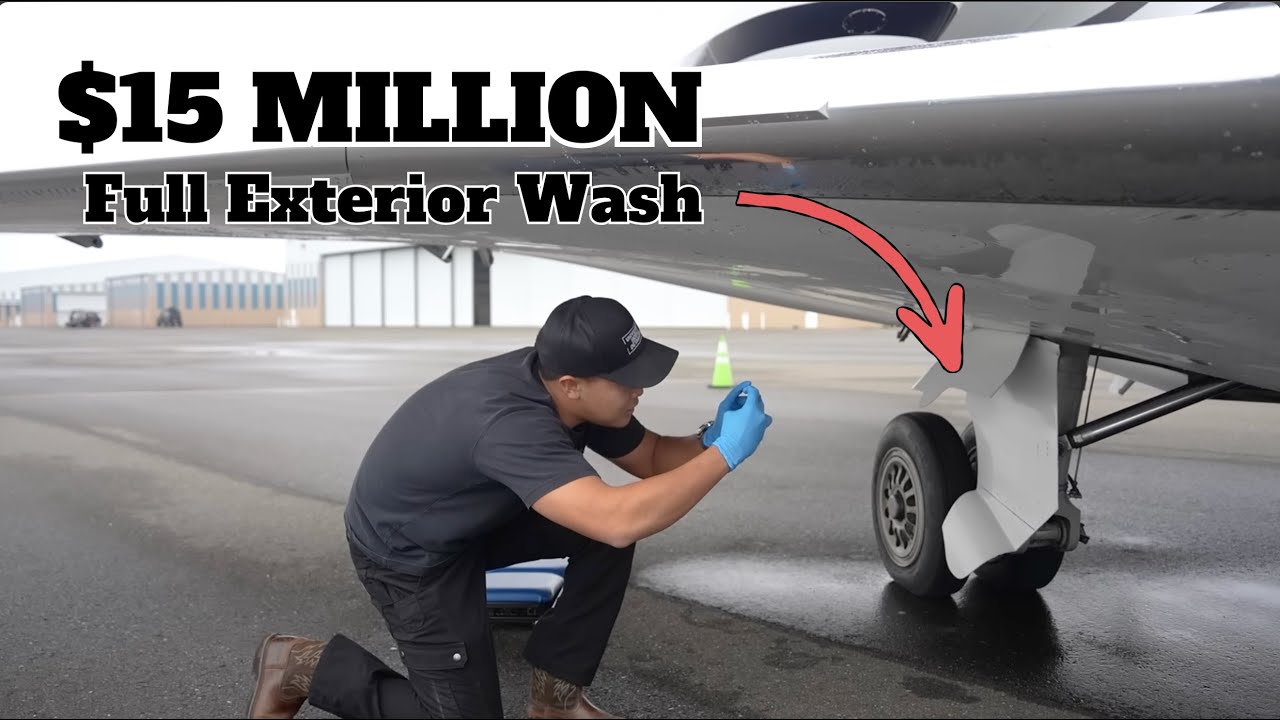 First Wash in 1 Month! $15M Private Jet Full Exterior Walkthrough & Detail