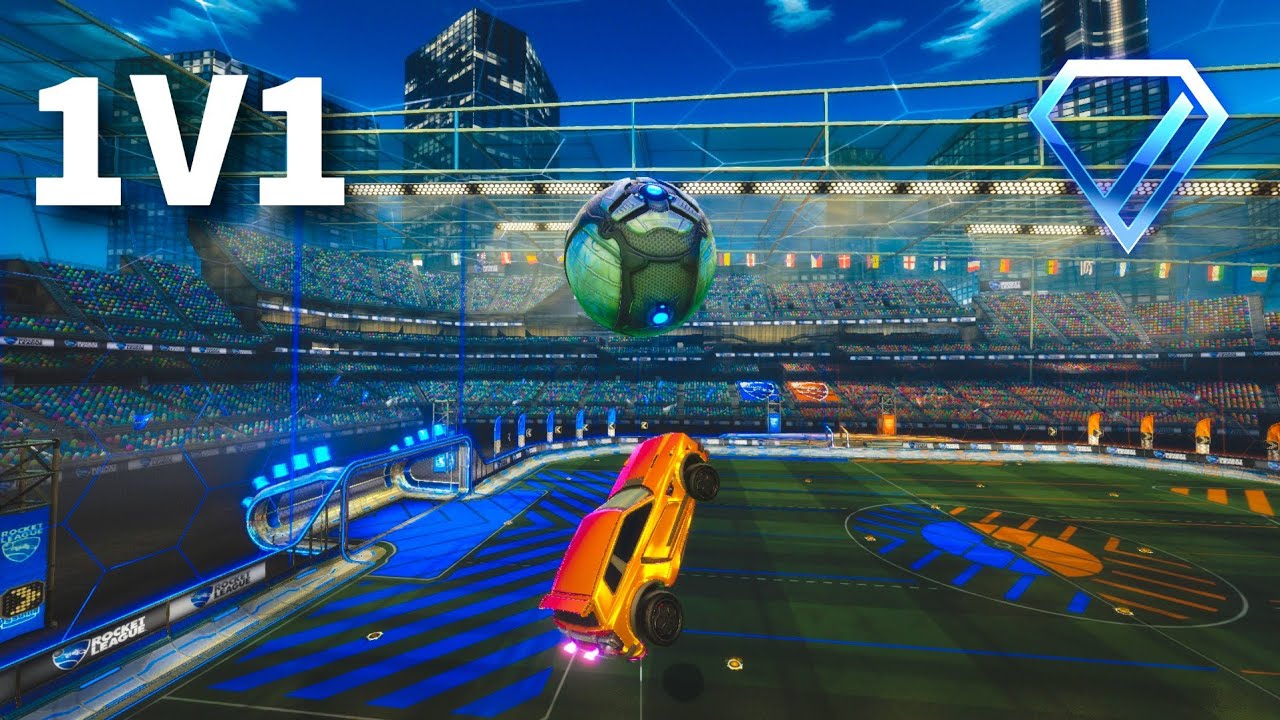 Rocket league 1v1 gameplay Diamond 1 (856 MMR)