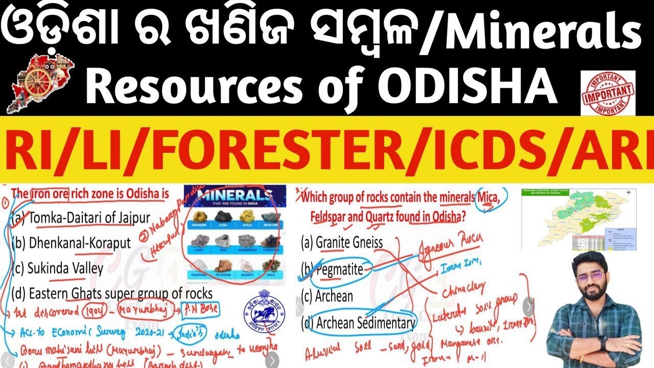 Odisha Mineral Resources | Top Important MCQs Odisha Gk Geography | OSSC/OSSSC/OPSC/RI/CGL/FORESTER