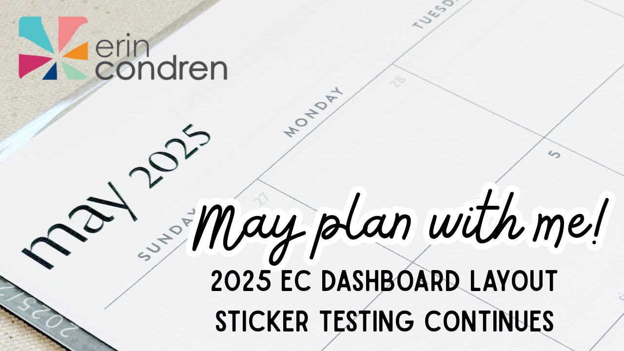 PlannerKate monthly sticker kit testing | Erin Condren dashboard LifePlanner