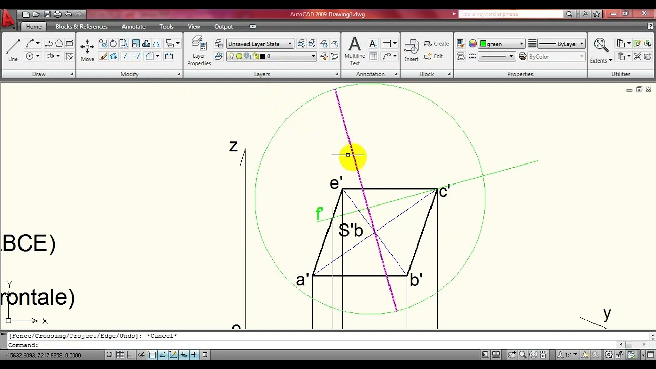 Représentation des 2 projections d'une pyramide (orthogonalité)