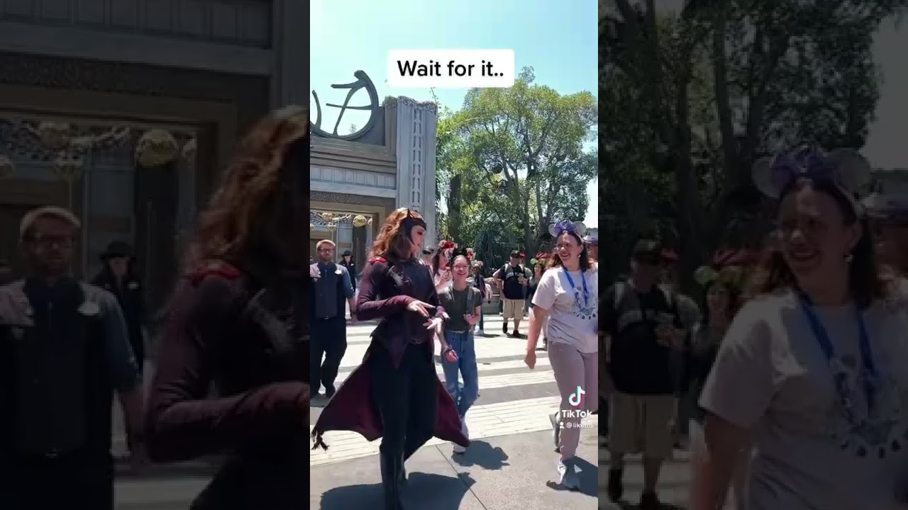 The Scarlet Witch remembers me at Avengers Campus! 🥹