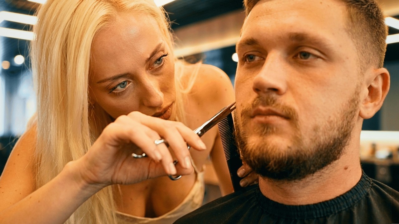 Finest Full Service Experience with Beautiful Lady Barber [Beard, Haircut & More]